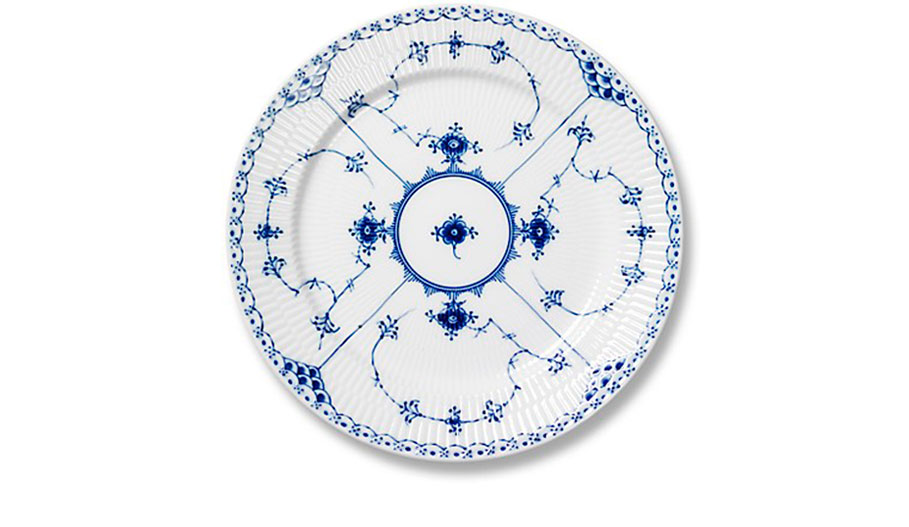 Royal Copenhagen Blue Fluted Half Lace Lunch/Dessert Plate