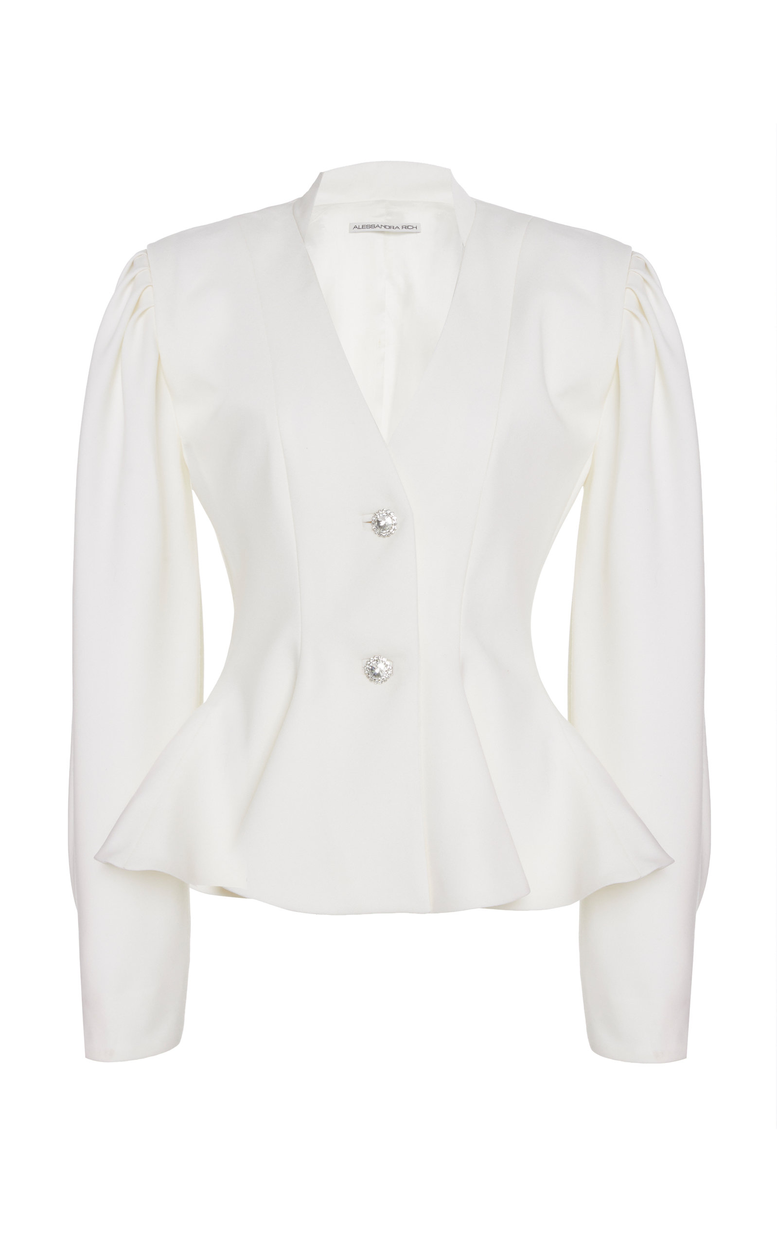 large alessandra rich white peplum wool jacket Over The Moon