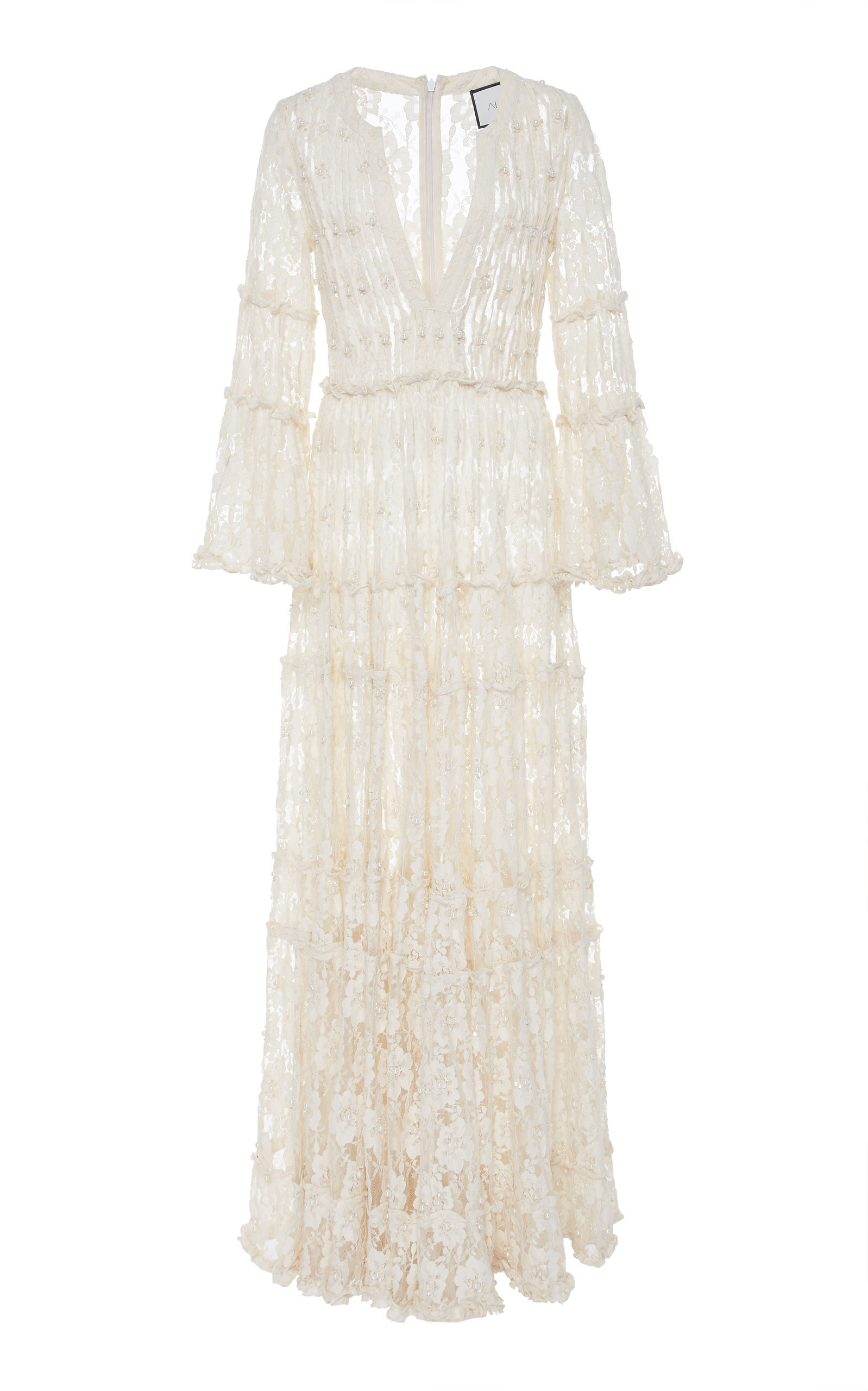 ivory beaded maxi dress