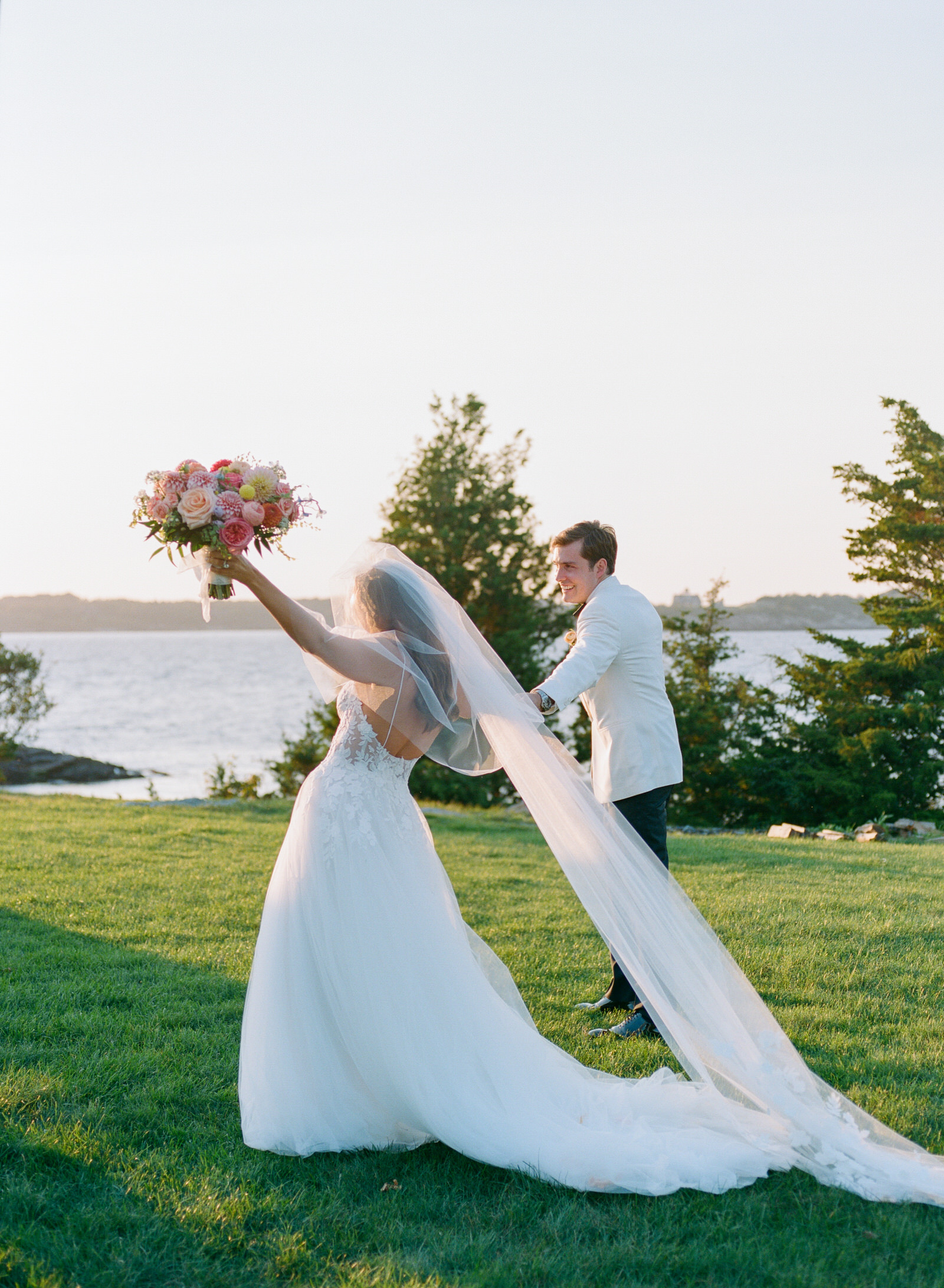 A Bright, Fun, and Romantic Wedding at Castle Hill Inn - Over The Moon