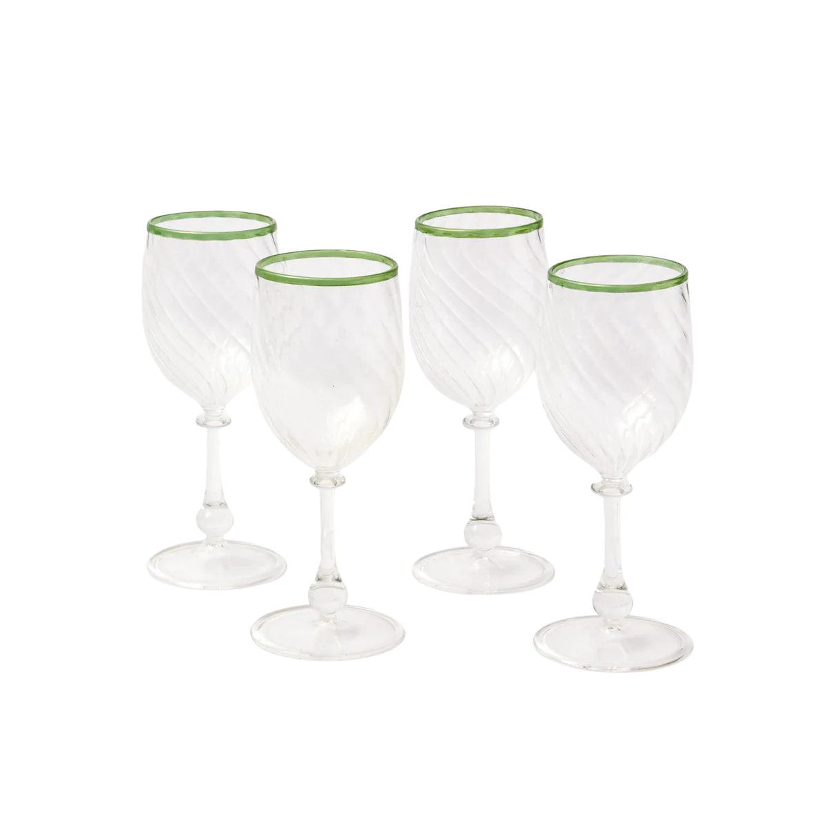 Olive Rim Swirl Wine Glasses (Set of 4) – Mrs. Alice