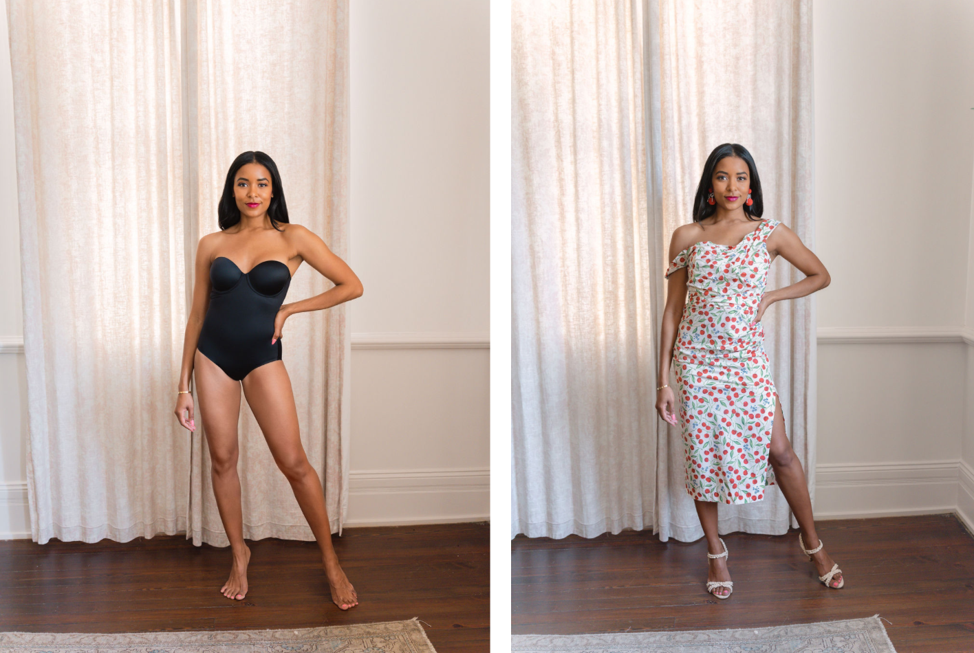 One editor's review on the Spanx Pique Shaping Plunge One-Piece